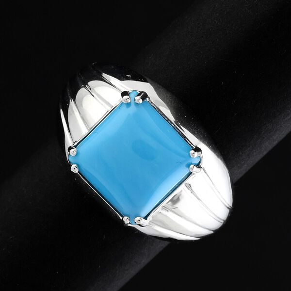 LUXORO zertifiziert und geprüft AAA Sleeping Beauty Türkis Ring in 417 Weißgold - 4,10 ct. image number 1