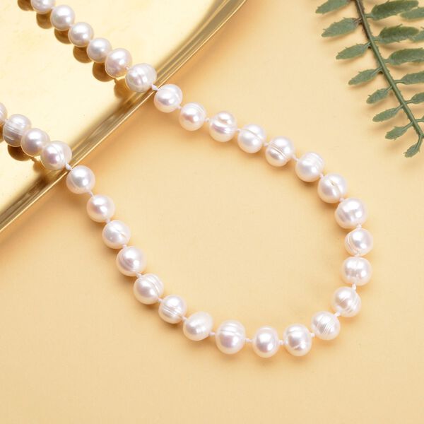 K&ouml;nigin der Edelsteine- wei&szlig;e S&uuml;&szlig;wasserperlen-Halskette image number 2