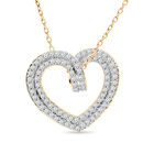 Wei&szlig;er Diamant Anh&auml;nger mit Kette, 925 Silber Gelbgold Vermeil ca. 0.34 ct