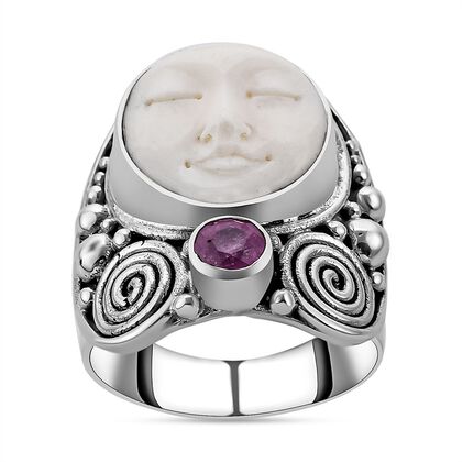 Sajen Silver- Perlmutt und Ilakaka rosa Saphir Ring- 6,75 ct.