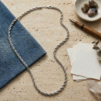 Kordel Halskette in Silberton, 59,5cm