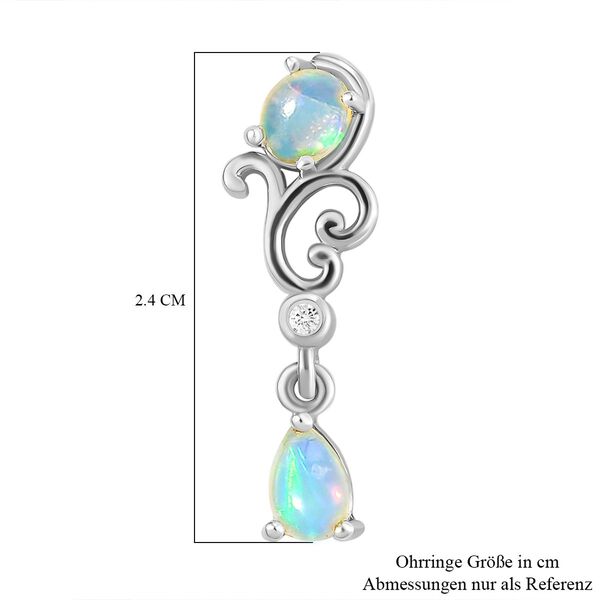 Nat&uuml;rliche, &auml;thiopische Opal-Ohrringe, 925 Silber platiniert ca. 1,07 ct image number 6