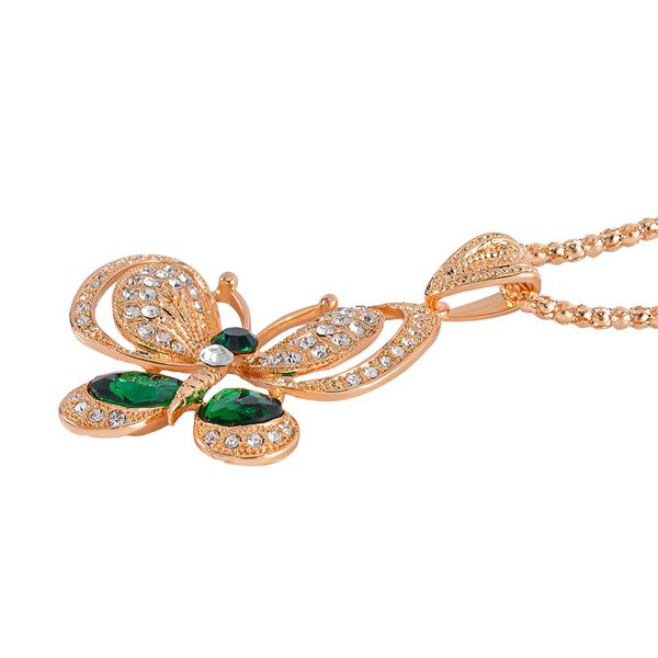 Neongr&uuml;ner Kristall, Wei&szlig;er Kristall Halskette ca. 70 cm  Std Gelb image number 3