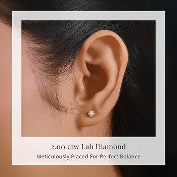 LUXURIANT DIAMOND - Lab Grown Diamant I2 Ohrringe 925 Silber 750 Gelbgold Vermeilca. 0.20 ct