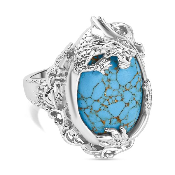 Blaues Türkis Ring Nickelfreies Messing (Größe 17.00) ca. 11,45 ct image number 0
