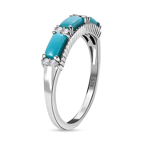 Amerikanischer Sleeping Beauty T&uuml;rkis und Zirkon-Ring - 0,79 ct. image number 5