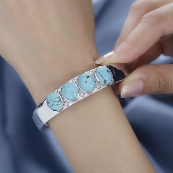 Sierra Nevada T&uuml;rkis Armreif ca. 19 cm 925 Silber rhodiniert ca. 19,47 ct.