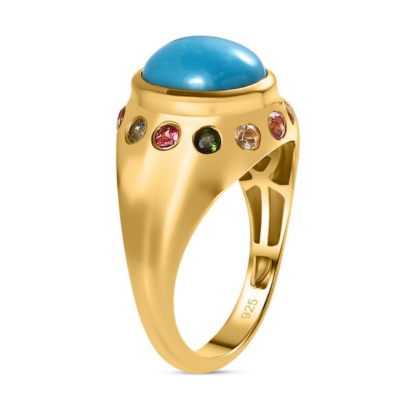 AA Sleeping Beauty T&uuml;rkis und Mehrfach-Turmalin-Ring - 3 ct. image number 5