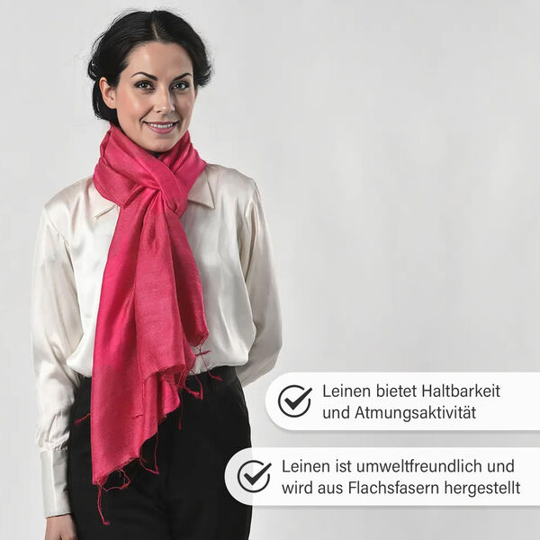 Schal aus Seide und Leinen, 70x200 cm, Rosa image number 4