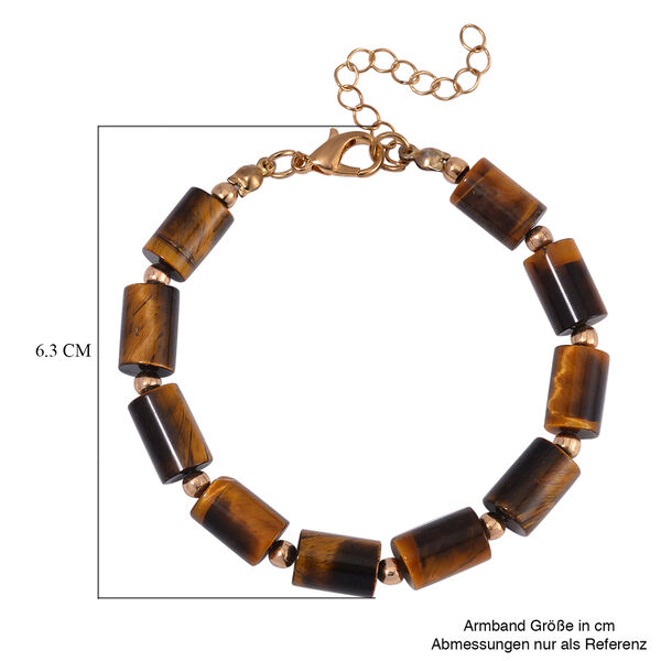 Gelbes Tigerauge Schmuckset  Legierung Standard gelb vergoldet ca. 91,40 ct. image number 4