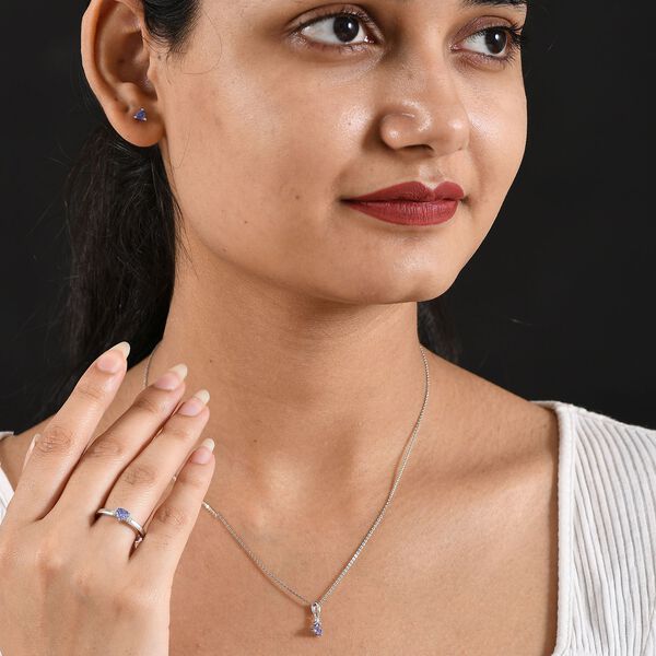 D'Joy Tansanit und Moissanit Schmuck, 925 Silber rhodiniert - 1,15 ct. image number 3