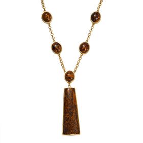 EVER TRUE - Skript Stein Halskette ca. 45 cm, Nickelfreies Messing goldfarben, ca. 58.79 ct