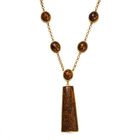 EVER TRUE - Skript Stein Halskette ca. 45 cm, Nickelfreies Messing goldfarben, ca. 58.79 ct