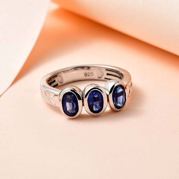 Kyanit Ring, 925 Silber platiniert (Gr&ouml;&szlig;e 21.00) ca. 1.87 ct image number 1