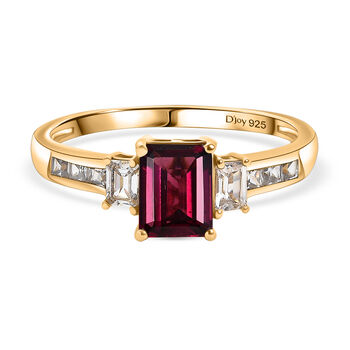 D'Joy nat&uuml;rlicher Rhodolith Granat und Zirkon Ring - 3,19 ct.