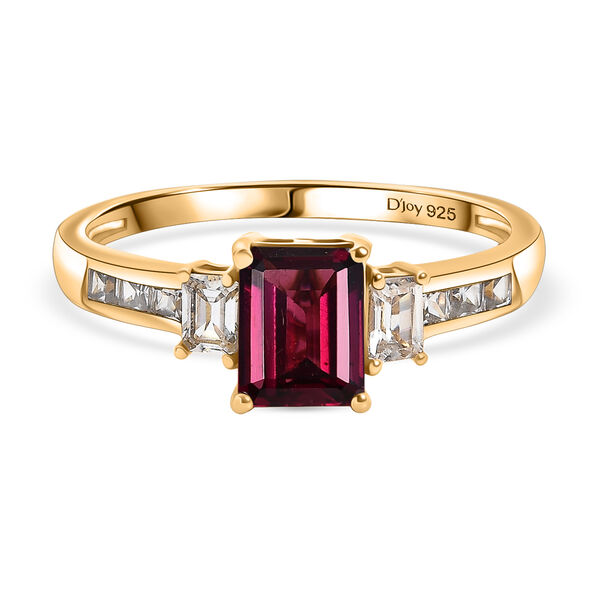 D'Joy nat&uuml;rlicher Rhodolith Granat und Zirkon Ring - 3,19 ct.