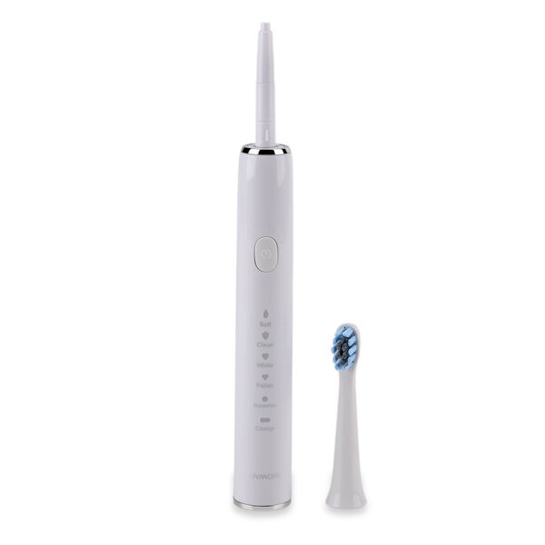 USB charging frequency sonic electric toothbrush - white Size: 24.5*2.5cm                              Weight: 116g                                    Material: ABS                                             3.7V 14500 lithium battery 500MA  2.5W Maximu image number 6