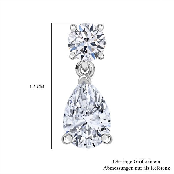 LUXURIANT SGL zertifizierte VS-EF Labor Diamant Ohrringe in 950 Platin - 2 ct. image number 4