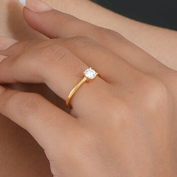 D'Joy Moissanit Ring 925 Silber vergoldet (Gr&ouml;&szlig;e 18.00) ca. 0,46 ct