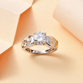 Zweifarbiger Moissanit Ring - 1,72 ct.
