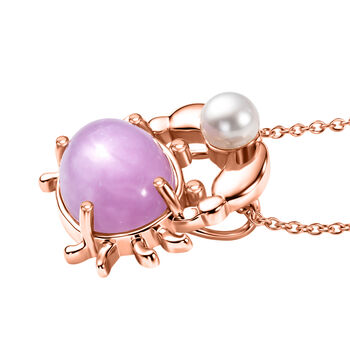 EverTrue Kunzit und S&uuml;&szlig;wasser Perle Anh&auml;nger mit 50cm Kette