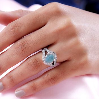 AA Grandidierit und Zirkon Halo Ring in Silber