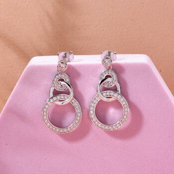 Lustro Stella Wei&szlig;er Zirkonia Ohrringe 925 Silber rhodiniert