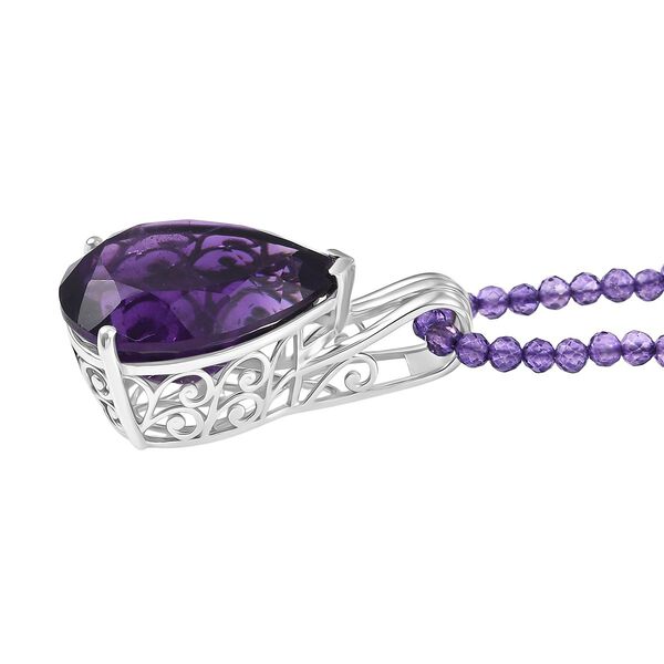 D'Joy AA Afrikanischer Amethyst Schmuckset ca. 50 cm 925 Silber rhodiniert ca. 61.92 ct image number 3