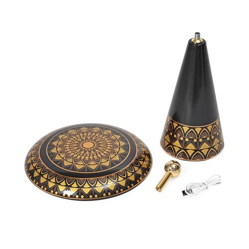 Kabellose Tischlampe mit Touch-Steuerung, Magnetdesign, Melamin, Orientalisches Muster, 23x31?cm, Grün
