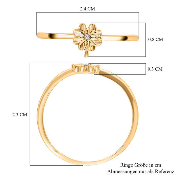 Handgearbeiteter Kleeblatt-Ring in Silber mit Gelbgold Vermeil image number 6
