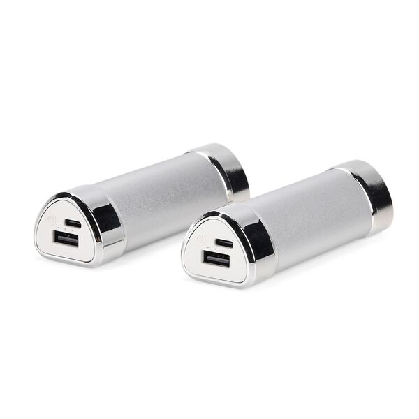 2 in 1 Magnetischer Handwärmer und Powerbank, 2 x 4000 mAh, 3 Heizstufen, 11 x 6 cm, 255 g, ABS Aluminiumlegierung, Silber image number 2