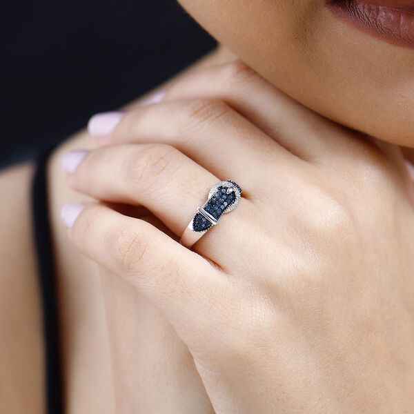 Blauer und weißer Diamant-Ring - 0,25 ct. image number 3