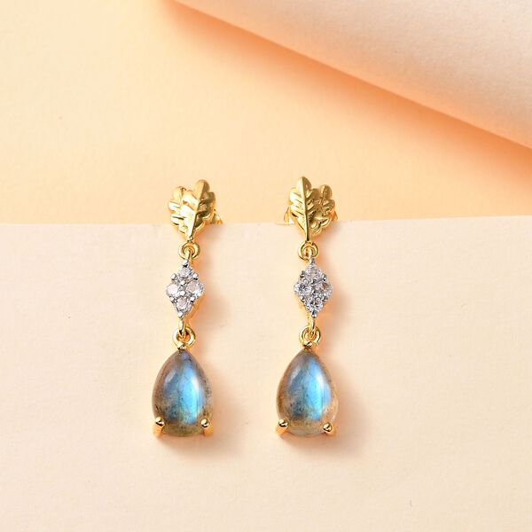 Labradorit und Zirkon Ohrringe - 5,37 ct. image number 2