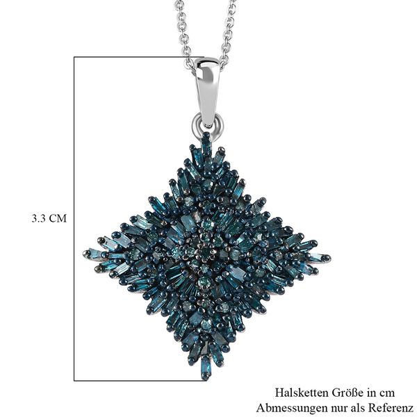 Blauer Diamant Anh&auml;nger mit 50cm Kette - 1 ct. image number 7