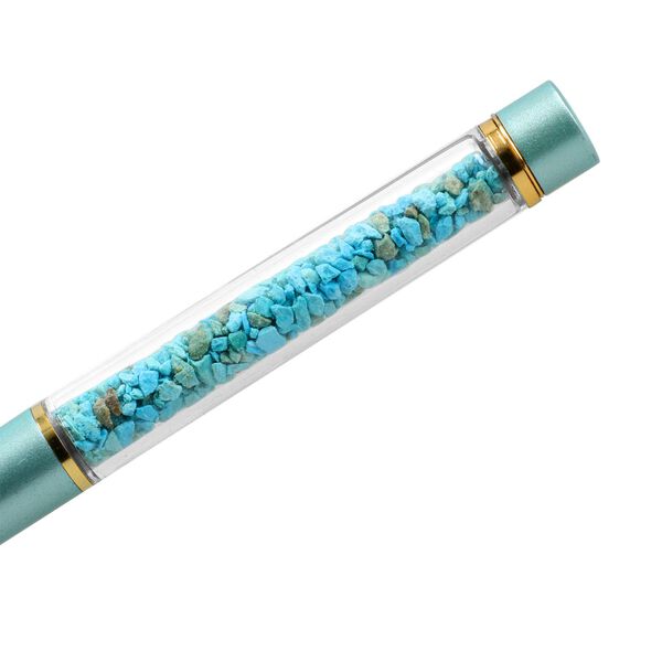 Edelstein Stift Set Türkis, Stift Schlüsselanhänger Mine, Blau image number 6