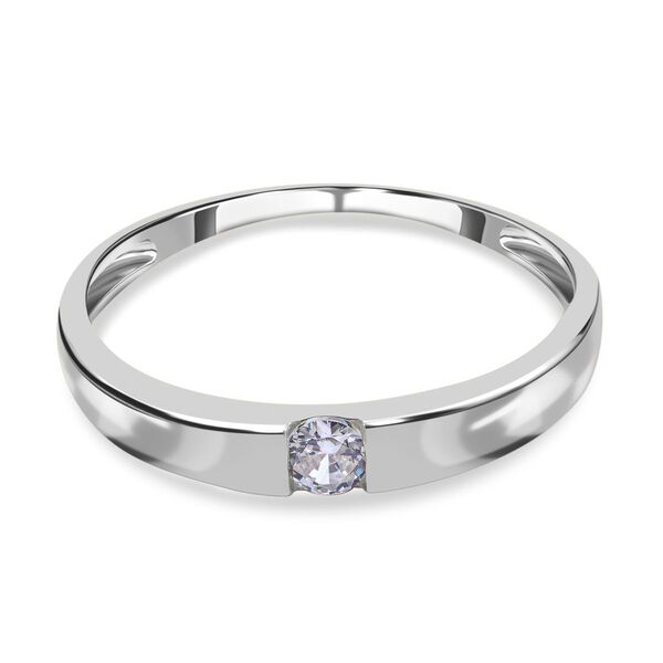 LUSTRO STELLA - Wei&szlig;er Zirkonia-Ring, 925 Silber rhodiniert - 0,25 ct.