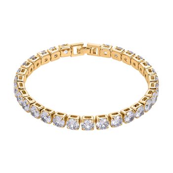 Wei&szlig;er Zirkonia Armband ca. 19 cm Nickelfreies Messing, Goldfarben