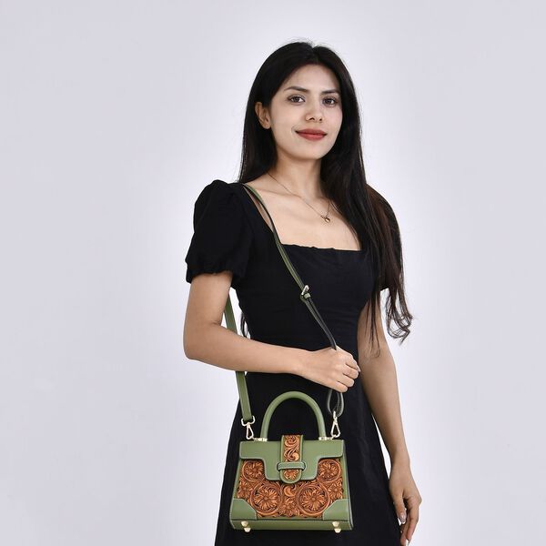 Grand Pelle  - Echtleder Handtasche, hellgr&uuml;n image number 11