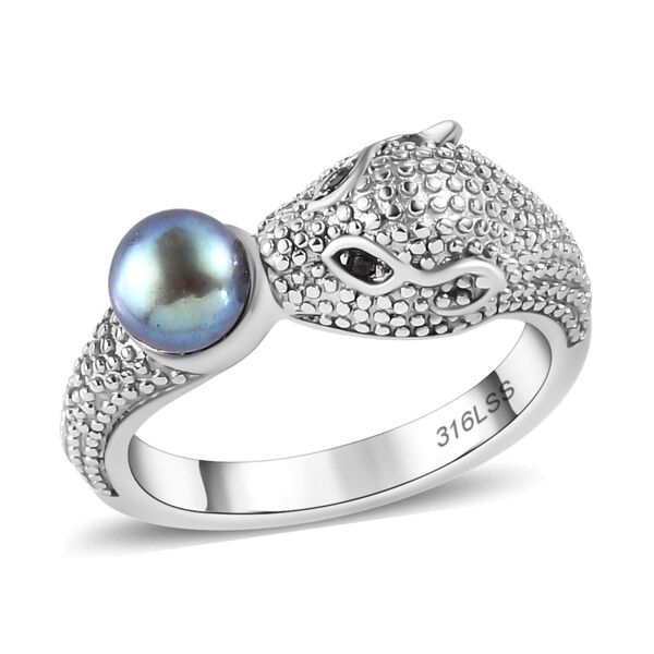 S&uuml;&szlig;wasser Pfau Perle und schwarzer Spinell Ring image number 4