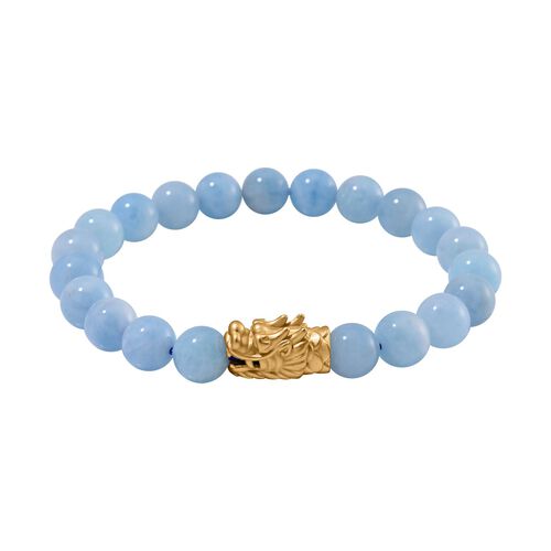 Aquamarin Flexibles Armband, 925 Silber vergoldet ca. 165.00 ct image number 0