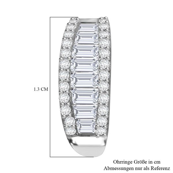 Weißer Zirkonia Ohrringe 925 Silber rhodiniert image number 5