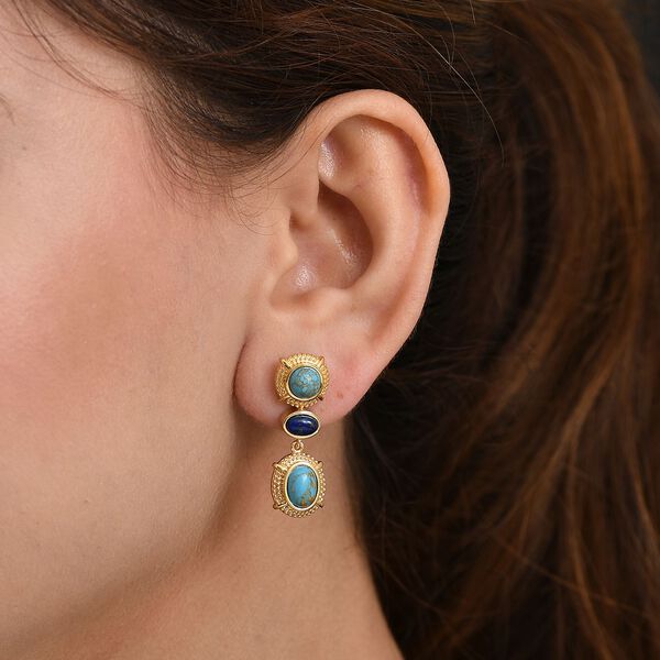 EverTrue blaue Türkis und Lapislazuli Ohrringe - 5,39 ct. image number 2