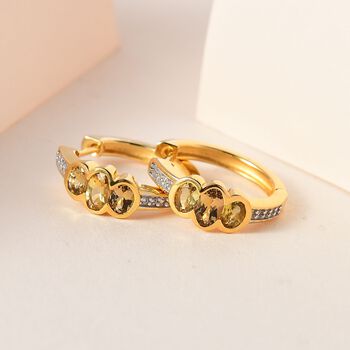 AA nat&uuml;rliche, goldene Tansanit und Zirkon-Ohrringe - 1,28 ct.