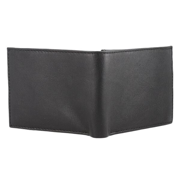 Klassische Bifold Herren-Geldb&ouml;rse, 100% echtes Leder, RFID gesch&uuml;tzt, schwarz image number 4