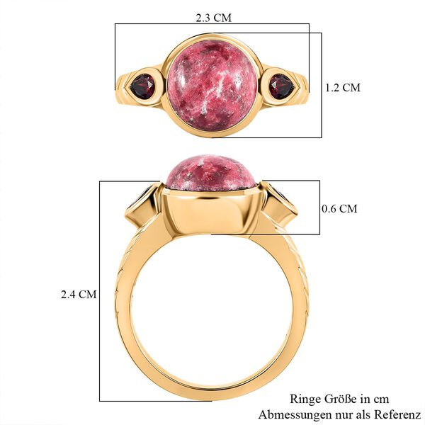 Norwegischer Thulit und Rhodolith Granat-Ring - 5,63 ct. image number 7