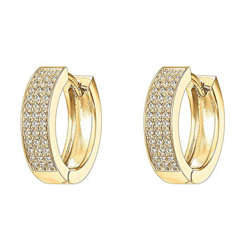 AAA Zirkonia Klappcreolen, Nickelfreies Messing, vergoldet