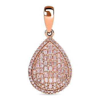 Nat&uuml;rlicher, rosa Diamant Anh&auml;nger, 925 Silber Ros&eacute;gold Vermeil ca. 0.30 ct
