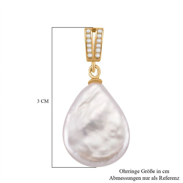 Keshi Perle und Zirkonia Ohrhänger image number 5