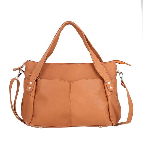 100% Echtes Leder RFID Bailey Tasche, Größe : 43x28x7.62cm, braun image number 0