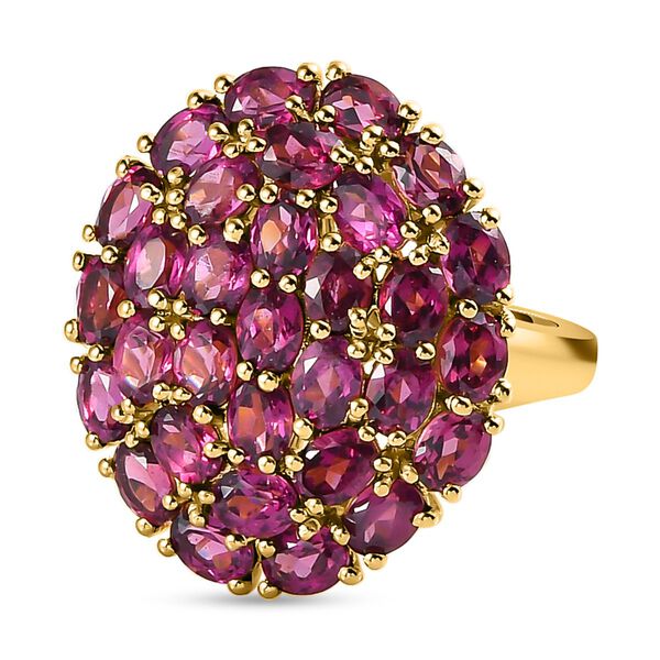Rhodolith Granat Ring, 925 Silber Gelbgold Vermeil (Gr&ouml;&szlig;e 17.00) ca. 6,98 ct image number 0